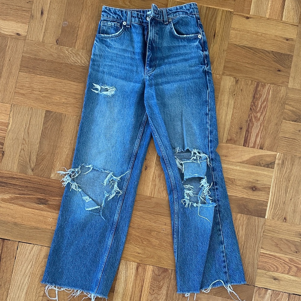 Zara Distressed Blue Women's Jeans